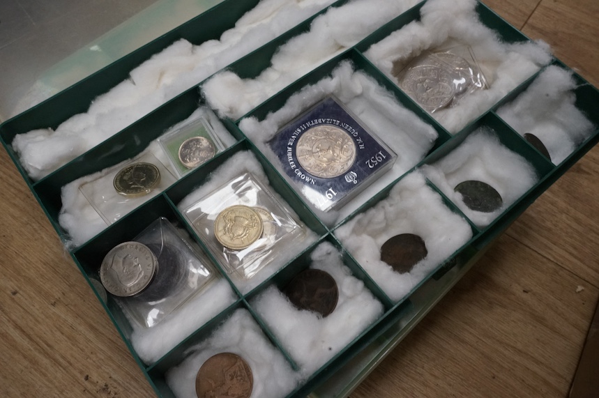 British and world coins, George III to QEII, some silver but mostly basemetal coinage . Condition - varies